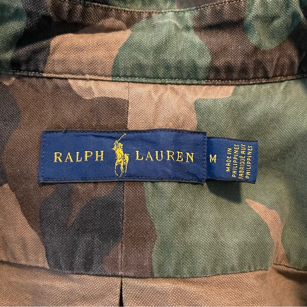 Vintage Ralph Lauren Camouflage Long‎ Sleeve Button Up Casual Shirt Size Medium - Picture 6 of 6